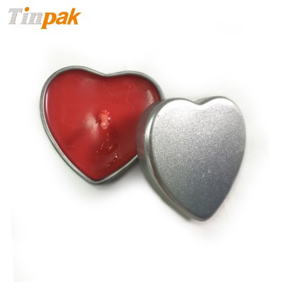 Heart Shape Custom Candle Tin Box Container With Lids