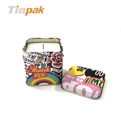 Fancy scented candle tin container as promotional gifts