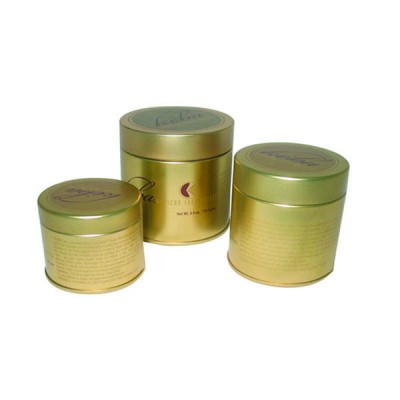 Custom design round gold candle tin box wholesales