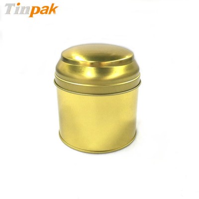 Decorative Luxury Golden Soy Wax Candle Tin Jar with Domend Lid